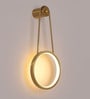 Modern Circular Wall Light   Gold Finish with Halo Glow