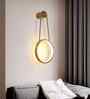 Modern Circular Wall Light   Gold Finish with Halo Glow