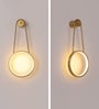 Modern Circular Wall Light   Gold Finish with Halo Glow