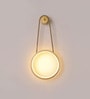Modern Circular Wall Light   Gold Finish with Halo Glow