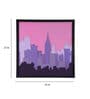Modern City Night Pinewood Wall Mural In Multicolour