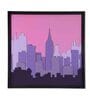 Modern City Night Pinewood Wall Mural In Multicolour