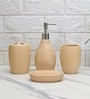 Modern Coffee Ceramic Set of 4 Bath Accessories Set 