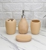 Modern Coffee Ceramic Set of 4 Bath Accessories Set 