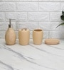 Modern Coffee Ceramic Set of 4 Bath Accessories Set 