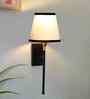 Modern Conical Fabric Wall Light | Heavy Metal Bracket | Home D cor Lamp-(White & Black)
