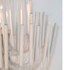Modern Contemporary Off-White Chandelier with Sculptural Candle Sticks
