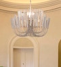 Modern Contemporary Off-White Chandelier with Sculptural Candle Sticks