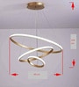 Modern Contemporary Spiral LED 3 Ring Chandelier   Adjustable Height with 3 Color Lighting Modes
