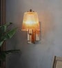 Modern Copper and Glass Ribbed Wall Sconce