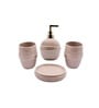 Modern Cream Ceramic Set of 4 Bath Accessories Set 