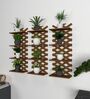 Modern Criss Cross Designer Dark Walnut Planter Shelves Set Of 3