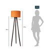 Ryan Orange Fabric Shade Tripod Floor Lamp With Wood Base