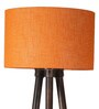 Ryan Orange Fabric Shade Tripod Floor Lamp With Wood Base