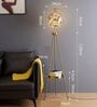 Modern Crystal Globe Tripod Floor Lamp with Golden Finish