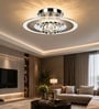 Modern Crystal Halo LED Ceiling Light   Chrome Finish