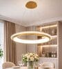 Modern Crystal Ring LED Pendant Light   Gold Finish Ceiling Lamp