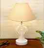 Modern Crystal Round Table Lamp with Grey Pleated Shade