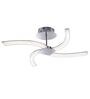 Modern Curved LED Ceiling Light with Sculptural Design   White & Chrome Finish