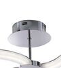 Modern Curved LED Ceiling Light with Sculptural Design   White & Chrome Finish