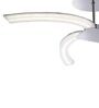 Modern Curved LED Ceiling Light with Sculptural Design   White & Chrome Finish