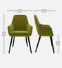 Modern Dining Chair with Armrest In Green Color