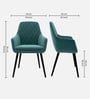 Modern Dining Chair With Armrest In Teal Color