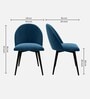 Modern Dining Chair With Iron Legs In Blue Color
