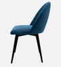 Modern Dining Chair With Iron Legs In Blue Color