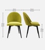 Modern Dining Chair With Iron Legs In Lime Green Color