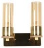 Modern Double Arm Wall Light With Amber Colour Long Glass