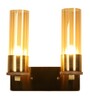 Modern Double Arm Wall Light With Amber Colour Long Glass