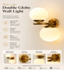 Modern Double Globe Brass Wall Light