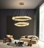 Modern Double Ring Crystal Chandelier