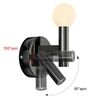 Modern Dual-Light Wall Sconce with Globe & Reading Spot