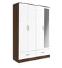 Modern Engineered Wood 4 Door Wardrobe in White Finish