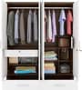 Modern Engineered Wood 4 Door Wardrobe in White Finish