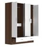 Modern Engineered Wood 4 Door Wardrobe in White Finish