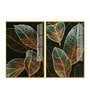 Modern Exquisite Oak Leaves Art Acrylic Framed Art Panel (Set Of 2)
