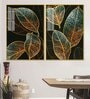 Modern Exquisite Oak Leaves Art Acrylic Framed Art Panel (Set Of 2)