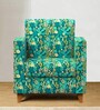 Modern Fabric 1 Seater Sofa In Tropical Ikkat Multicolor Colour