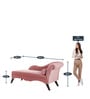Modern Fabric Chaise Lounger in Pink Colour