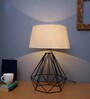Planck Maroon Cotton Shade Night Lamp With Metal Base