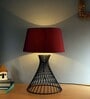 Modern Farmhouse Metal Diamond Desk Table Lamp with Light Bulb Decorative Bed Table Side Matt Black Light, Khadi