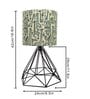 Modern Farmhouse Metal Diamond Desk Table Lamp with Printed Shade Decorative Bed Table Side Matt Black Light, Savanna
