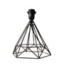 Modern Farmhouse Metal Diamond Desk Table Lamp with Printed Shade Decorative Bed Table Side Matt Black Light, Savanna