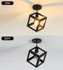 Modern Farmhouse Semi Flush Mount Ceiling Light, Black Cube, Ceiling Fixture