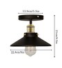 Modern Farmhouse Semi Flush Mount Ceiling Light, Black Hallway Fixture, Antique Golden, Cone