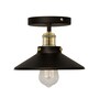 Modern Farmhouse Semi Flush Mount Ceiling Light, Black Hallway Fixture, Antique Golden, Cone