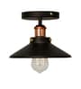 Modern Farmhouse Semi Flush Mount Ceiling Light, Black Hallway Fixture, Rose Gold, Cone Shade